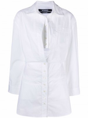 Платье-рубашка мини La Robe Baunhilha Jacquemus. Цвет: белый