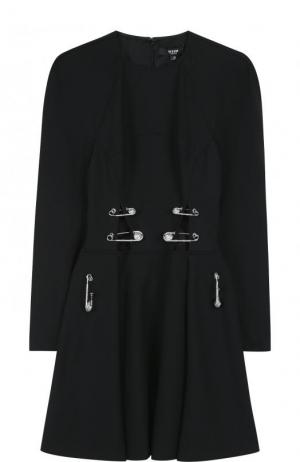 Приталенное мини-платье с длинным рукавом Versus Versace. Цвет: черный