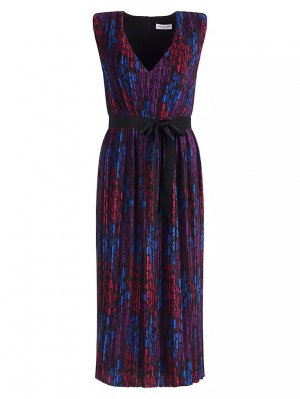Плиссированное платье-миди Kieran с цветочным принтом , мультиколор Halston