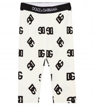Леггинсы из смесового хлопка с логотипом baby , белый Dolce&Gabbana Kids