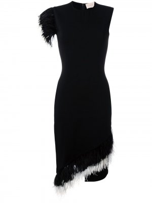 Платье со вставками из перьев Christopher Kane. Цвет: черный