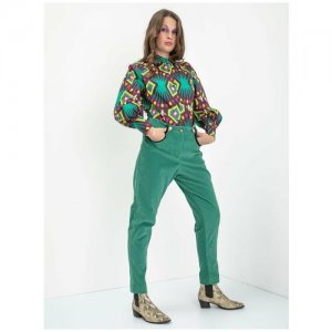 Брюки джоггеры  демисезонные, свободный силуэт, повседневный стиль, карманы, стрейч, размер 170-96-104/L, бирюзовый, зеленый ARTWIZARD. Цвет: зеленый/бирюзовый