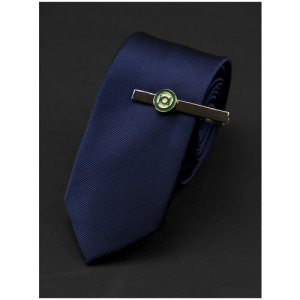 Зажим для галстука, серебряный, зеленый 2beMan. Цвет: серебристый/зеленый