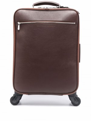Кожаный чемодан на колесиках Brunello Cucinelli. Цвет: коричневый
