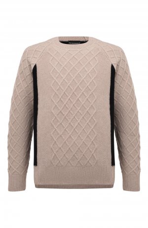 Шерстяной свитер Emporio Armani. Цвет: бежевый