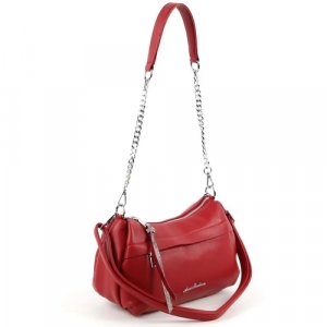 Женская сумка через плечо из эко кожи с тремя отделениями 6656 Ред (131893) Anna Fashion. Цвет: красный