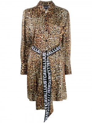 Платье-рубашка с леопардовым принтом Just Cavalli. Цвет: нейтральные цвета