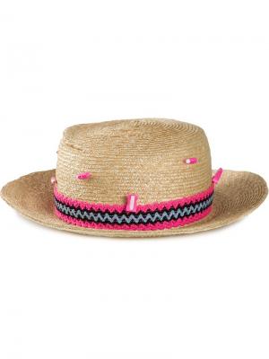 Шляпа с плетёной лентой Olympia Le-Tan. Цвет: телесный