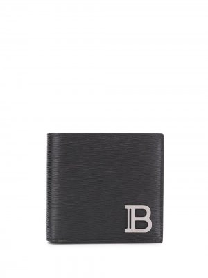 Бумажник с логотипом Balmain. Цвет: черный