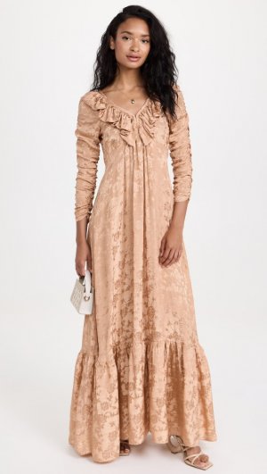Платье Jacquard Ruffle, карамельный byTiMo