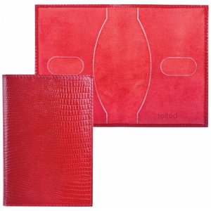 Обложка для паспорта Ящерица натуральная кожа, тиснение, красная (О.1-3) Befler. Цвет: красный