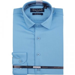 Школьная рубашка , на пуговицах, размер 31/128, голубой Sky Lake. Цвет: голубой