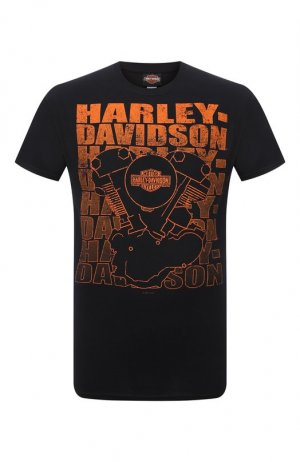 Хлопковая футболка Harley-Davidson. Цвет: чёрный