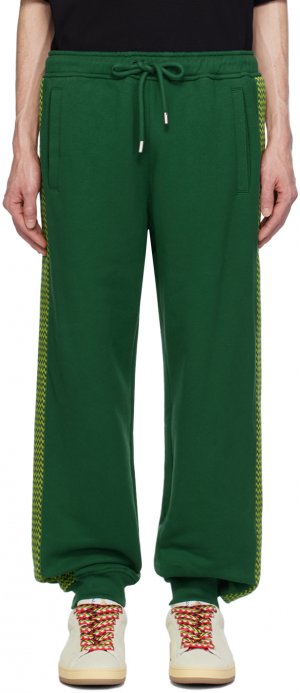 Зеленые спортивные штаны с бордюром по бокам Lanvin
