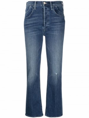 Расклешенные джинсы средней посадки MOTHER. Цвет: синий