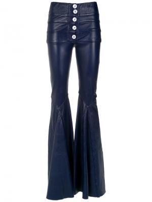 Leather flared trousers Andrea Bogosian. Цвет: синий
