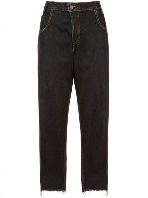 Укороченные джинсы с контрастной отделкой Monse. Цвет: черный