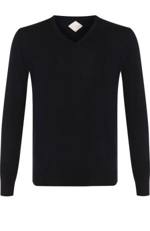 Шерстяной пуловер тонкой вязки Pal Zileri. Цвет: темно-синий