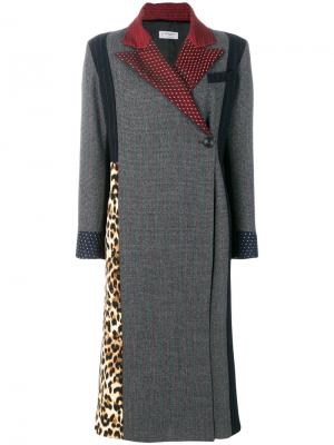 Пальто с контрастными вставками Alberto Biani. Цвет: серый