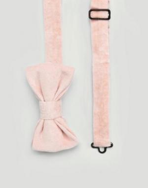 Розовый бархатный галстук-бабочка Devils Advocate. Цвет: розовый