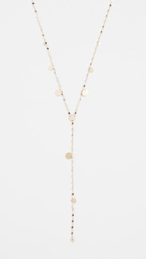 14k Hanging Disc Y Lariat Necklace LANA JEWELRY