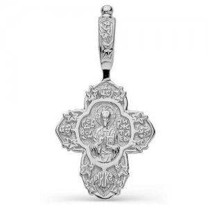 Подвеска посеребрение Православный крест 51-02861, цвет серебро Нордика
