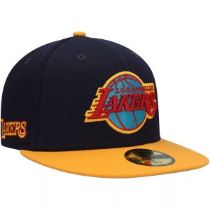 Мужская приталенная шляпа New Era Navy/Gold Los Angeles Lakers Midnight 59FIFTY