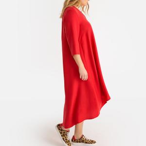 Платье расклешенное длинное из лиоцелла CASTALUNA. Цвет: красный