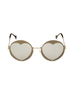 Круглые солнцезащитные очки в форме сердца 57MM , цвет Gold Grey Carolina Herrera