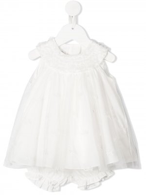 Платье из тюля с блумерами Baby Dior. Цвет: белый