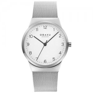 Наручные часы OBAKU Mesh, серебряный, белый. Цвет: серебристый
