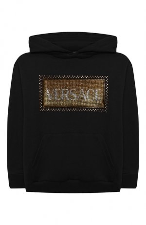 Хлопковое худи Versace. Цвет: чёрный