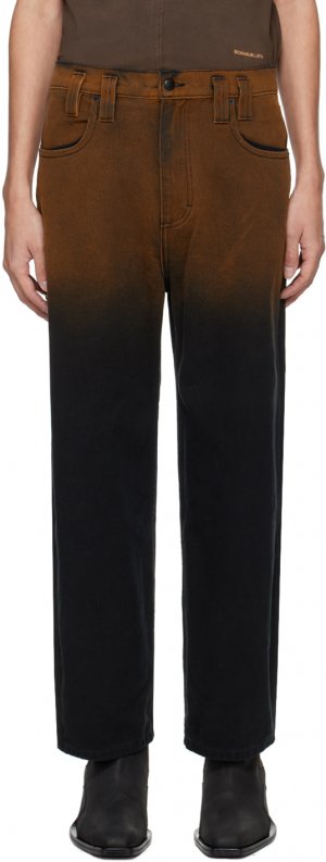 Оранжево-черные мешковатые джинсы Eckhaus Latta