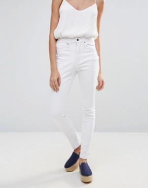 Белые джинсы скинни Neon Rose. Цвет: белый