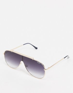 Солнцезащитные очки-авиаторы с золотистой оправой Quay Australia-Черный Eyewear Australia