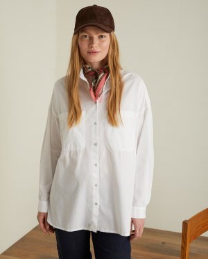Женская рубашка из 100% хлопка с передними карманами , белый Yerse