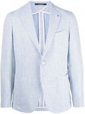 Фактурный однобортный пиджак Tagliatore. Цвет: синий