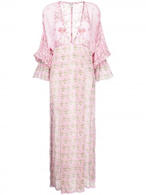 Платье макси с цветочным принтом Hemant And Nandita. Цвет: розовый