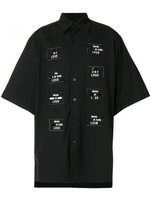 Рубашка мешковатого кроя с заплатками Yang Li. Цвет: чёрный