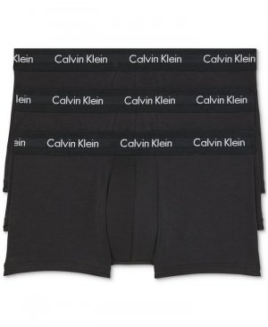 Комплект мужского хлопкового эластичного нижнего белья с низкой посадкой (3 шт.) , черный Calvin Klein