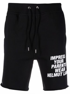 Спортивные шорты с графичным принтом Helmut Lang. Цвет: черный