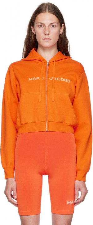 Худи ' Cropped Zip Hoodie' оранжевого цвета Marc Jacobs