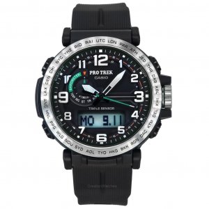 Аналоговые цифровые мужские часы ProTrek с черным циферблатом и солнечной батареей PRG-601-1 100M Casio
