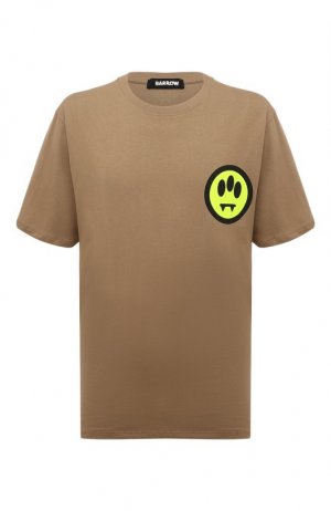 Хлопковая футболка Barrow. Цвет: бежевый