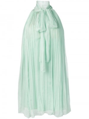 Коктейльное платье с плиссировкой Alberta Ferretti. Цвет: зеленый