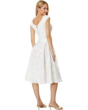 Платье Annikaa Off Shoulder Knit Bodice Dress, белый Ted Baker