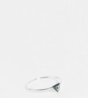 Кольцо из стерлингового серебра с треугольником эффектом жемчуга Абалон -Серебряный Kingsley Ryan Curve