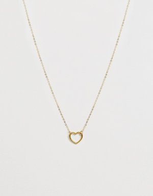 Ожерелье-цепочка с подвеской в виде сердечка because of you Dogeared. Цвет: золотой