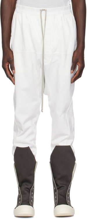 Кремового цвета облегающие спортивные штаны Rick Owens Drkshdw