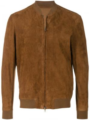 Куртка-бомбер узкого кроя Salvatore Santoro. Цвет: коричневый